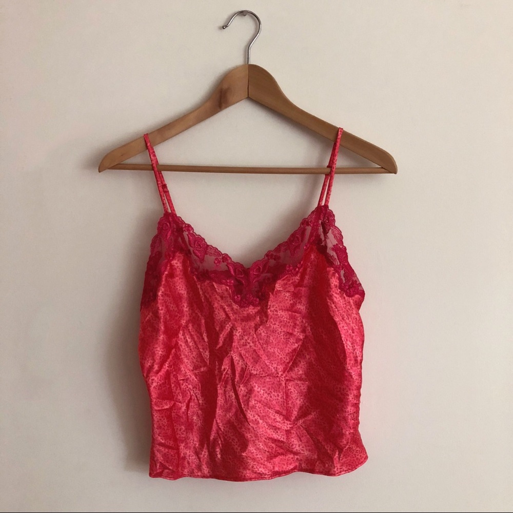 VS 🌸 Lacy Leopard Print Satin Cami